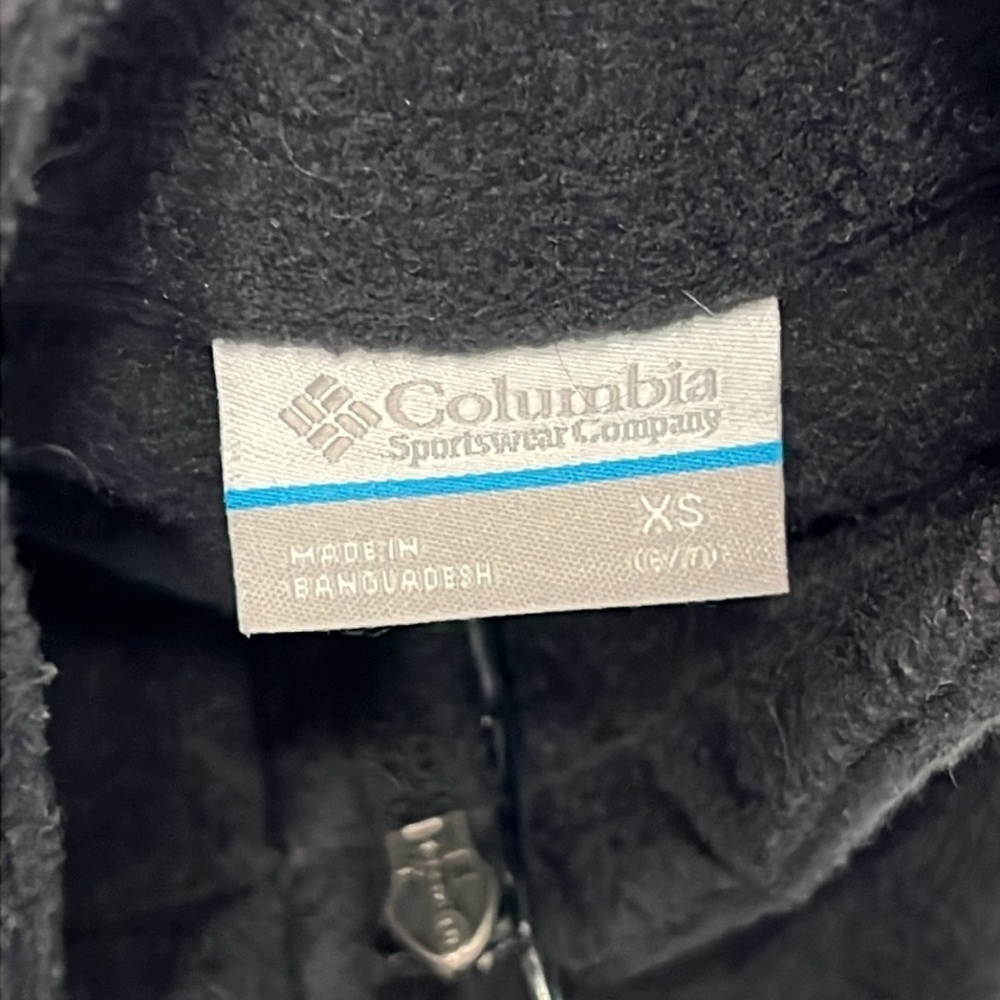 COLUMBIA Kid’s Black Fleece Full Zip Vest Size XS 6/7 - Picture 8 of 10